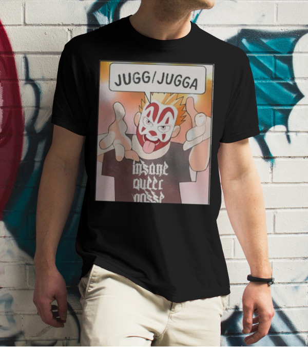 Jugg Jugga Insane Queer Posse Cartoon Character Clown Face T-Shirt