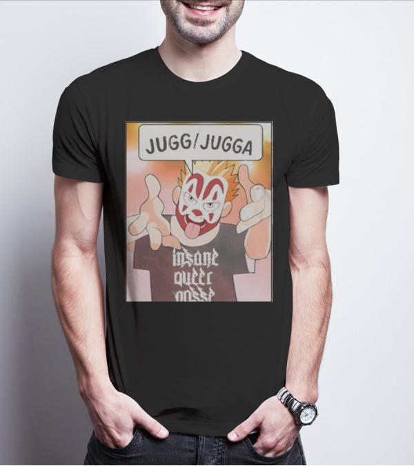 Jugg Jugga Insane Queer Posse Cartoon Character Clown Face T-Shirt