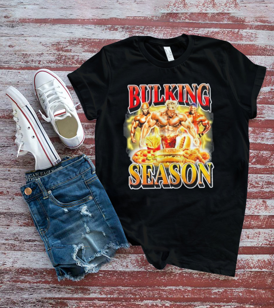Notsafeforwear Bulking Season Muscular Trio And Feast T-Shirt