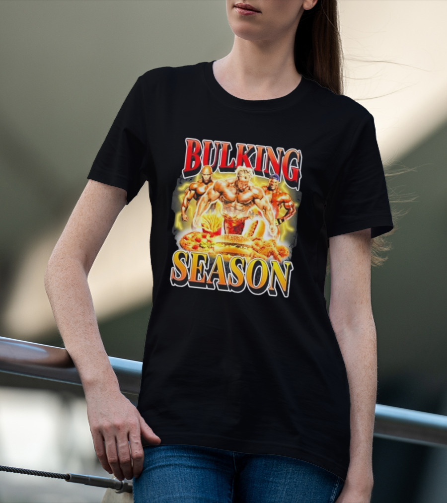Notsafeforwear Bulking Season Muscular Trio And Feast T-Shirt