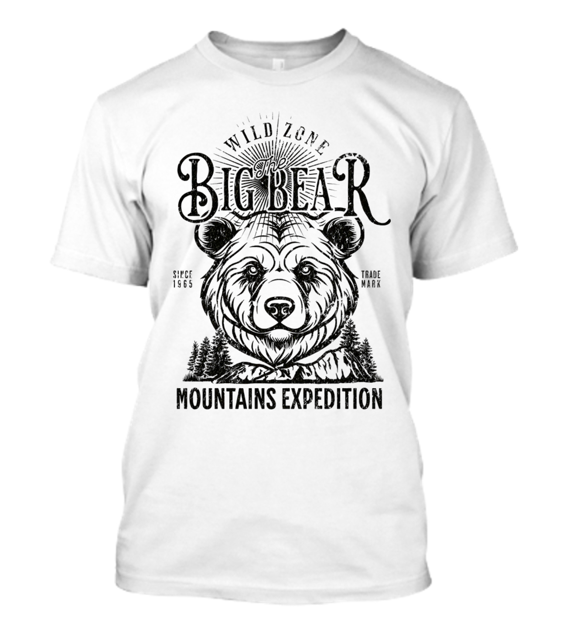 Wild Zone Big Bear Mountains Expedition Since 1965 Trademark T-Shirt