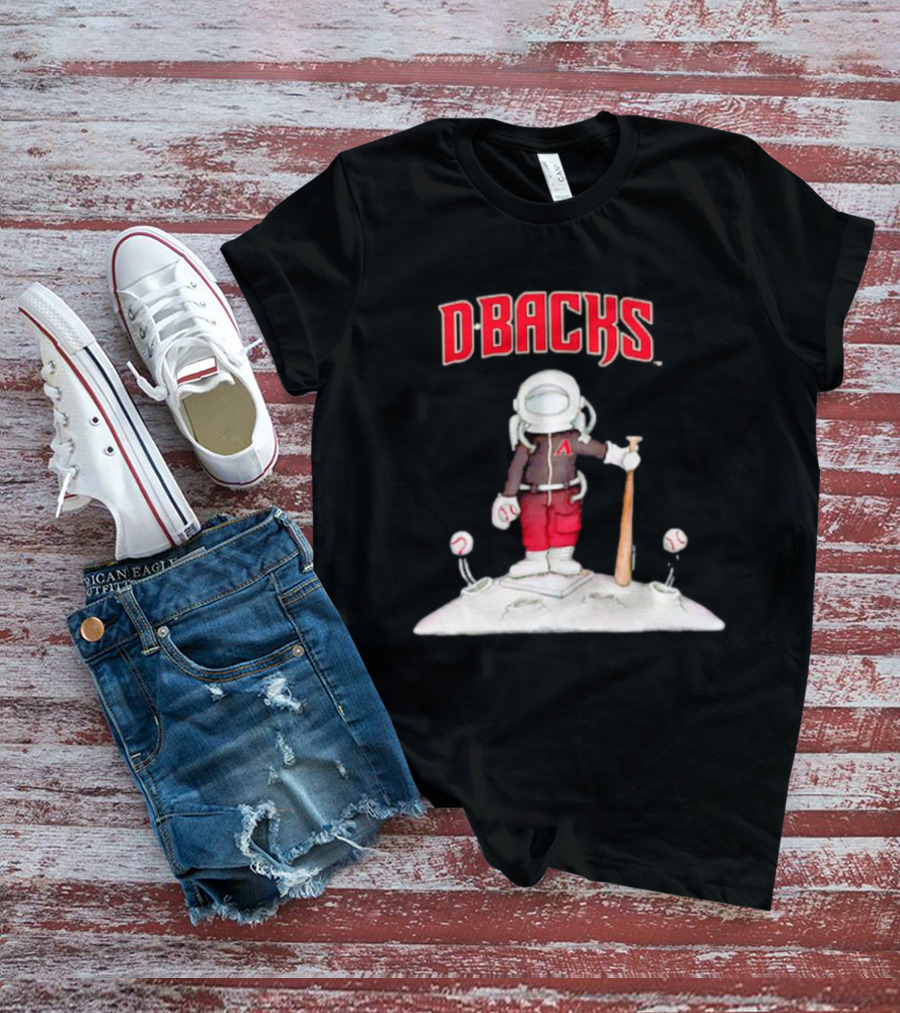 Dbacks Astronaut Mascot With Baseball Bat On Moon T-Shirt