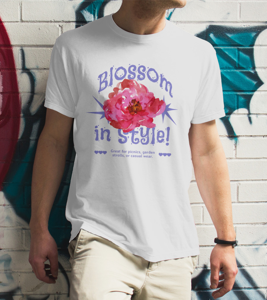 Blossom In Style Great For Picnics Garden Strolls Or Casual Wear T-Shirt