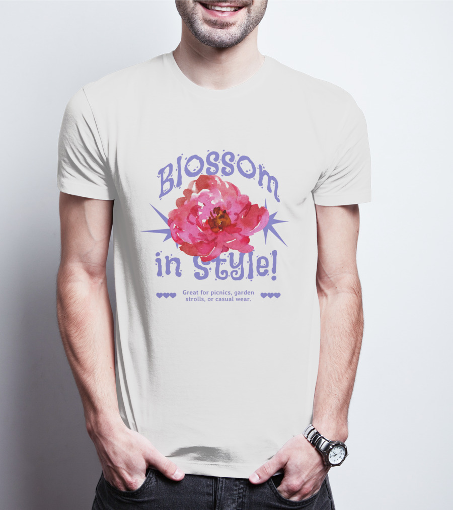 Blossom In Style Great For Picnics Garden Strolls Or Casual Wear T-Shirt