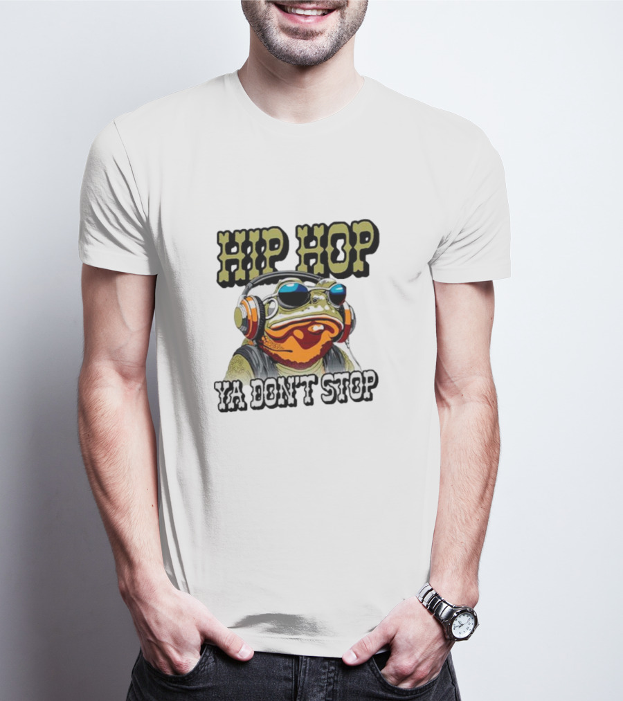 Hip Hop Frog Ya Don't Stop With Headphones T-Shirt