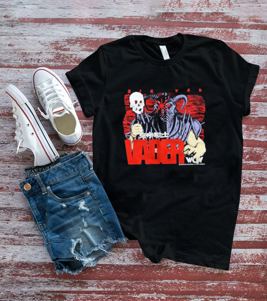 Big Van Vader WCW Skull Mask Japanese Text T-Shirt