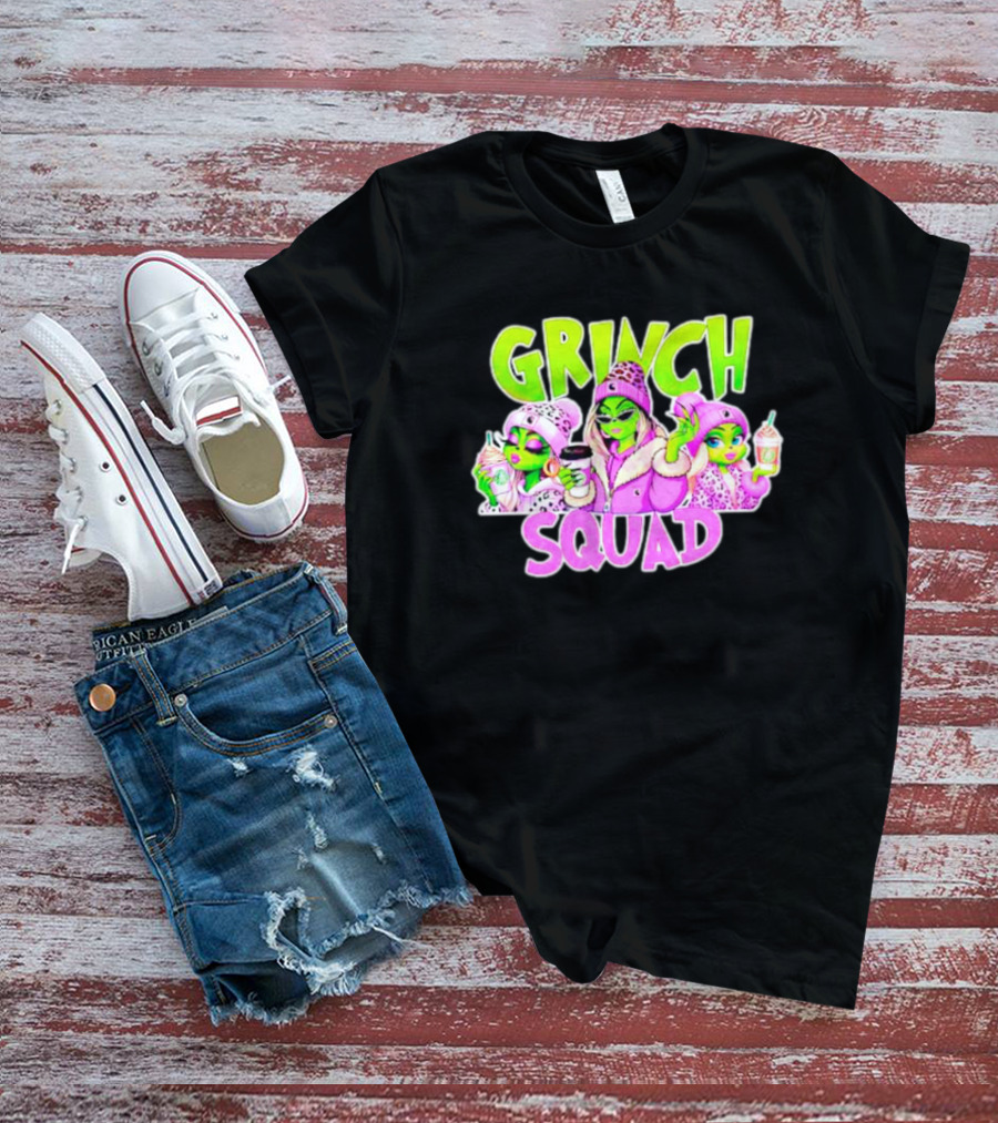 Grinch Squad Boujee Leopard Purple Alien Trio T-Shirt