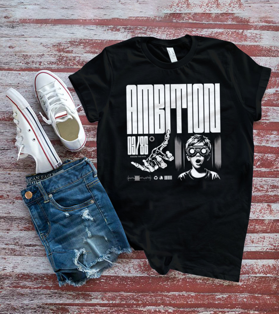 AMBITION 03/86 Embrace The Dawn Child With Goggles And Robotic Hand T-Shirt