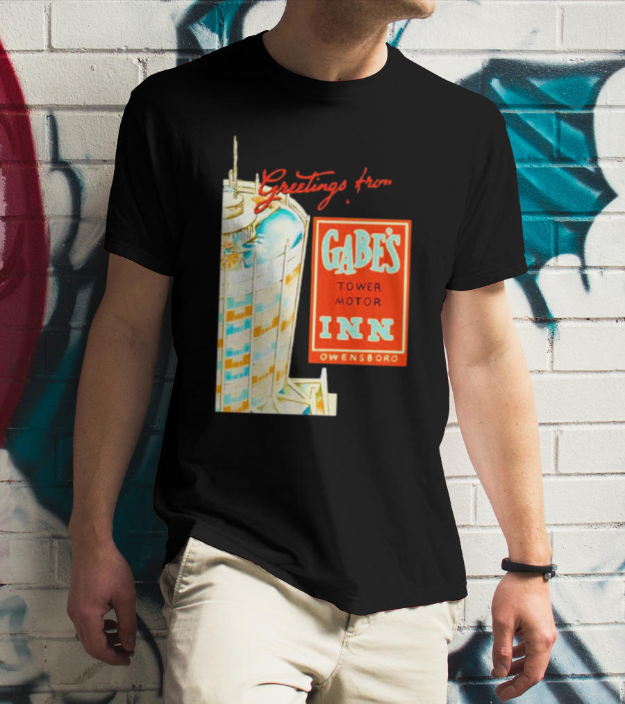 Greetings From Gabe's Tower Motor Inn Owensboro Retro Travel Souvenir T-Shirt