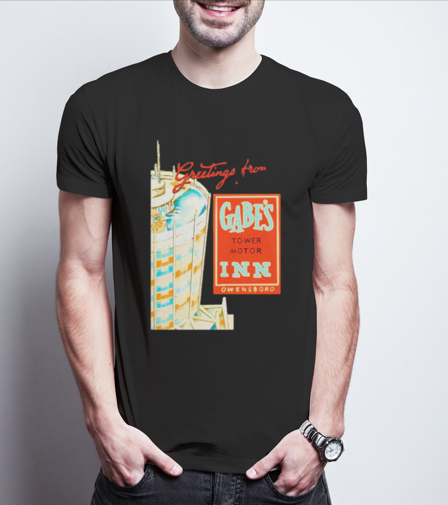 Greetings From Gabe's Tower Motor Inn Owensboro Retro Travel Souvenir T-Shirt