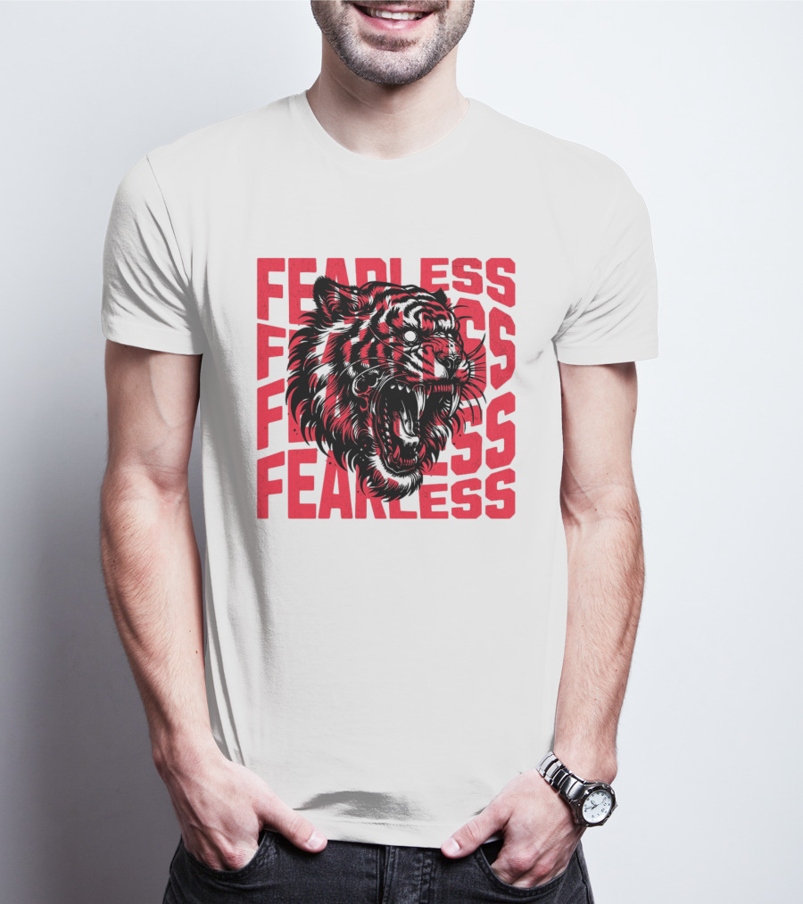 FEARLESS Fearless Tiger Roaring Face T-Shirt