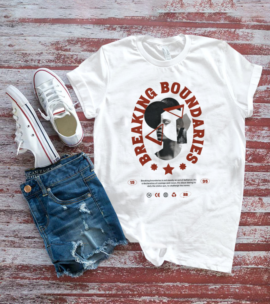 Breaking Boundaries 1995 Triangles Stars Collage T-Shirt