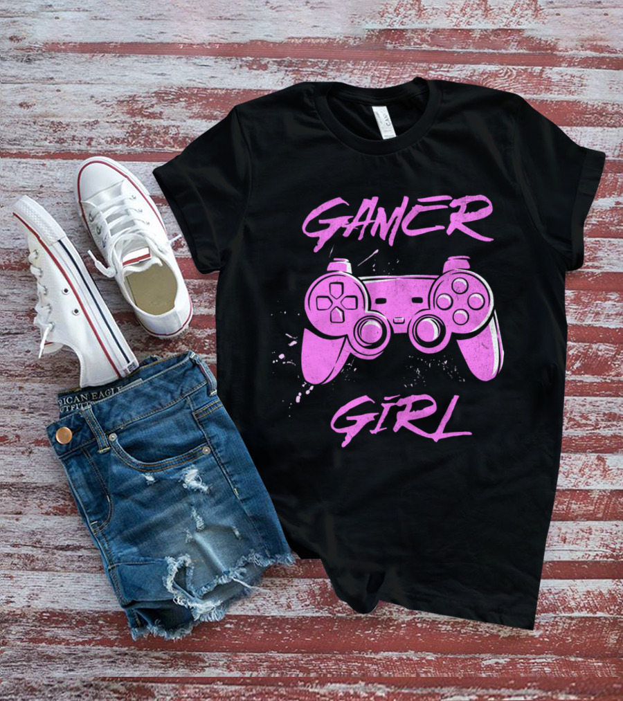 Gamer Girl Pink Controller T-Shirt