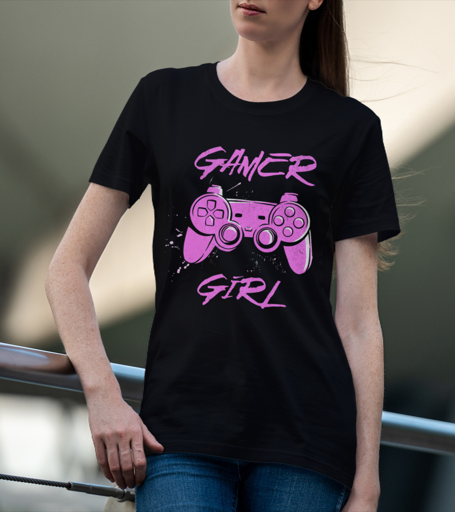 Gamer Girl Pink Controller T-Shirt