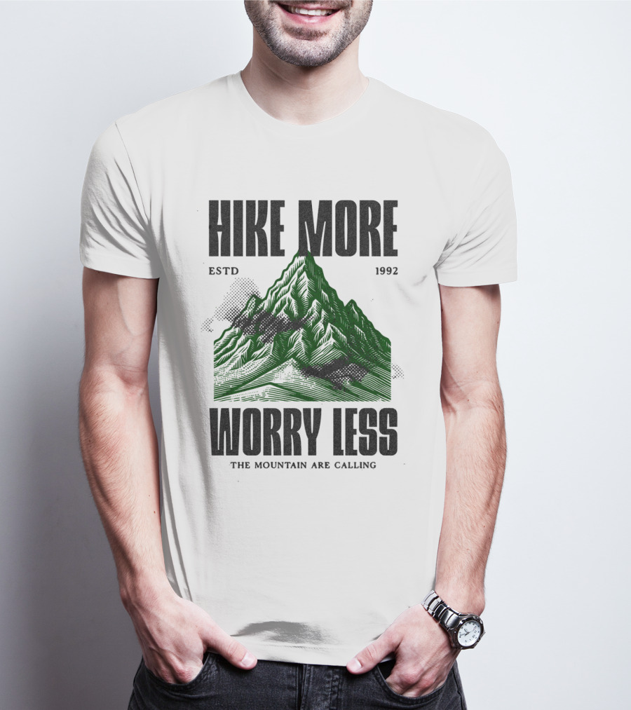 HIKE MORE WORRY LESS ESTD 1992 THE MOUNTAIN ARE CALLING T-Shirt