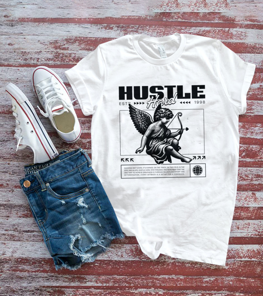 Hustle Hard Angel EST 1998 T-Shirt