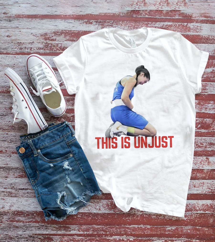 Angela Carini Kneeling In Blue This Is Unjust T-Shirt