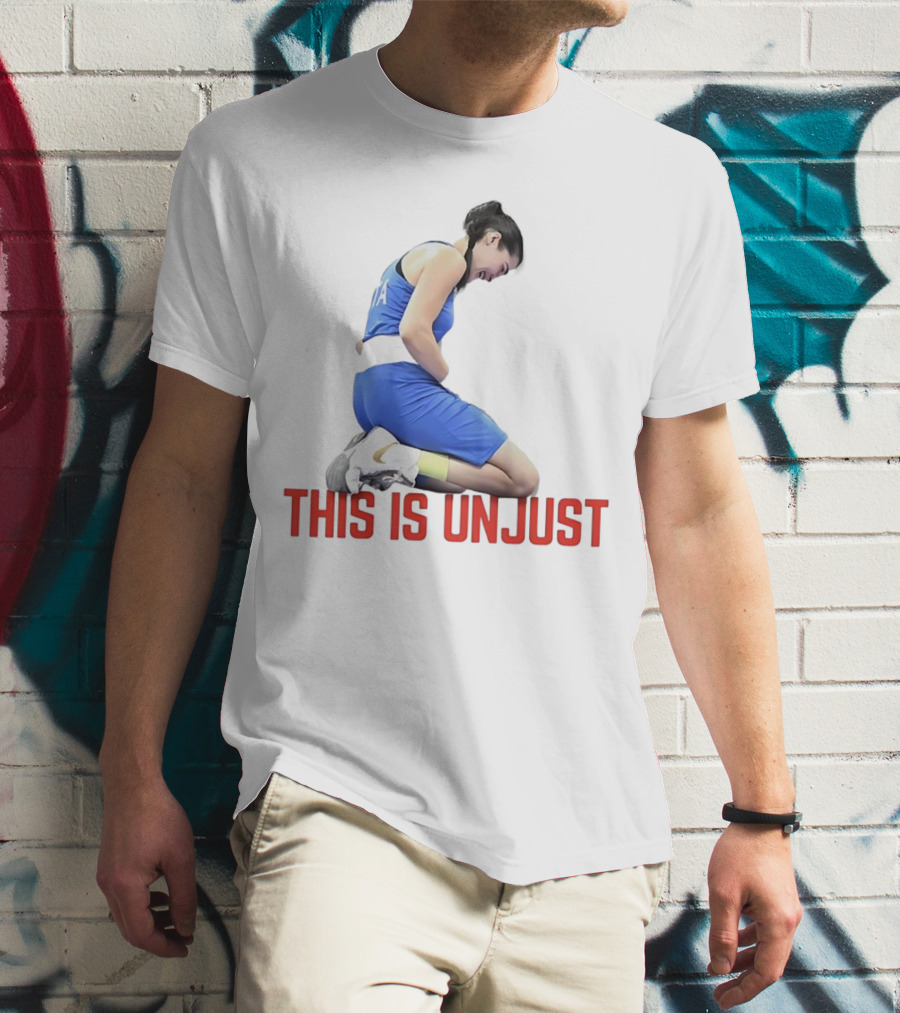 Angela Carini Kneeling In Blue This Is Unjust T-Shirt