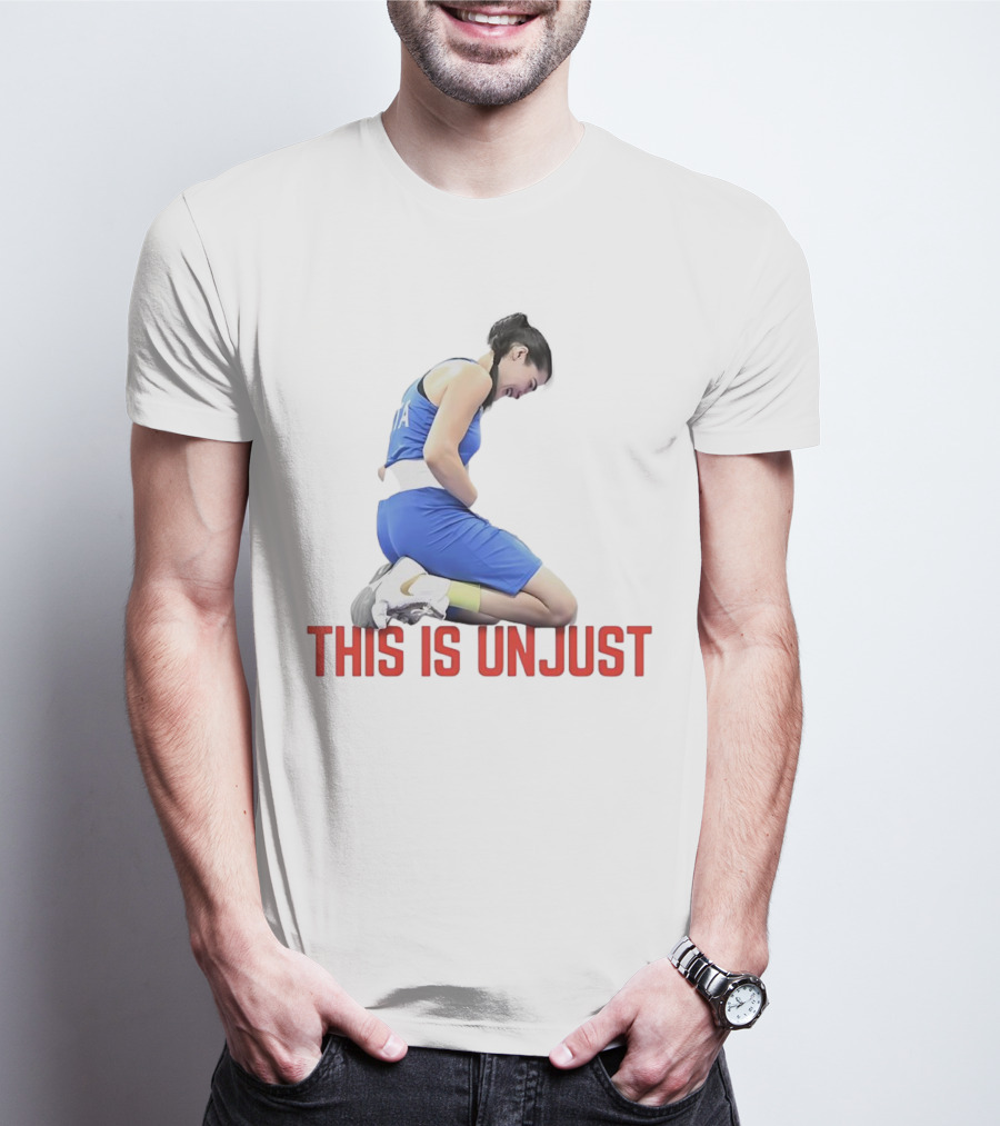 Angela Carini Kneeling In Blue This Is Unjust T-Shirt
