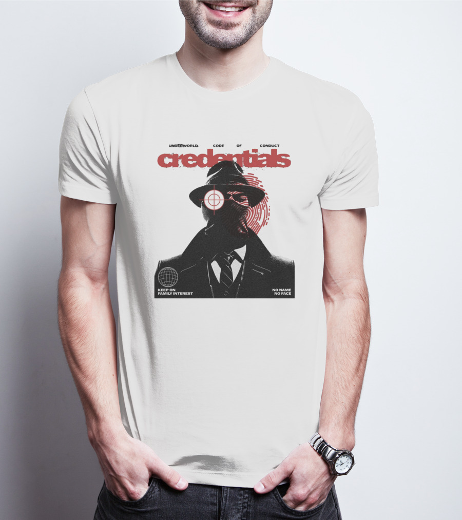 Credentials Underworld Code Of Conduct Keep On Family Interest No Name No Face T-Shirt
