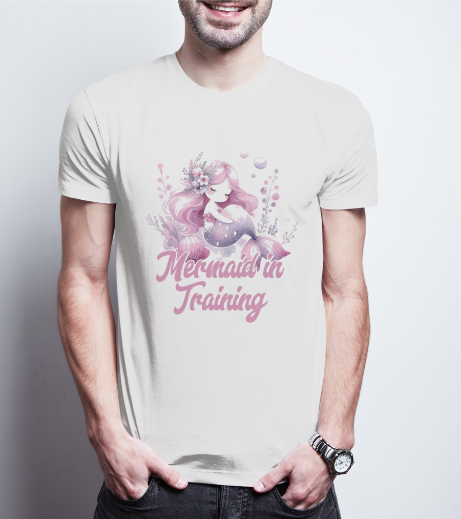 Mermaid In Training Customizable Kids Mermain T-Shirt