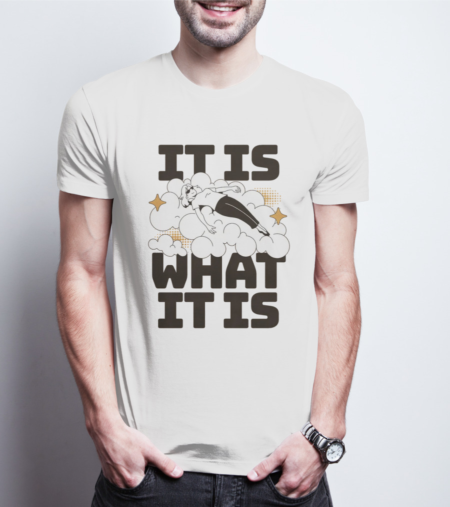 IT IS WHAT IT IS Clouds And Stars Relaxed Figure T-Shirt