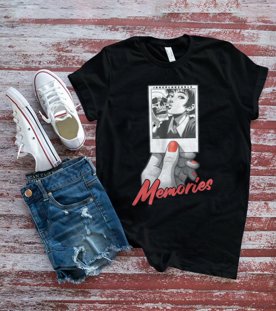Irreplaceable Memories Polaroid With Skull Kiss T-Shirt
