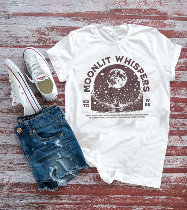 Moonlit Whispers ESTD 1998 Enchantment Serenity Wonders T-Shirt