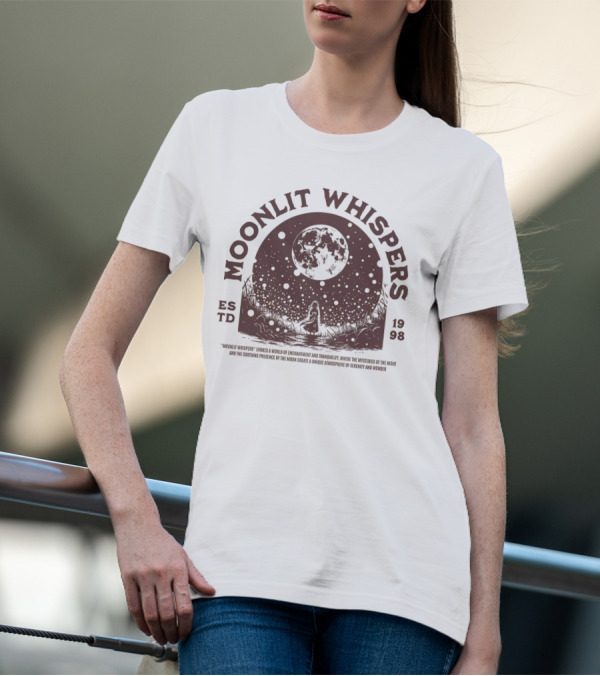 Moonlit Whispers ESTD 1998 Enchantment Serenity Wonders T-Shirt