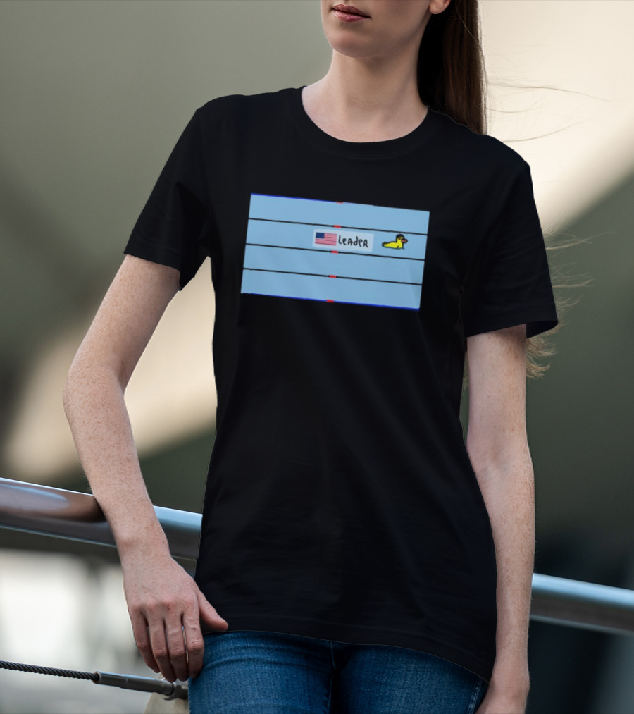 Katie Ledecky Leader Swimming Pool USA Flag Duck T-Shirt