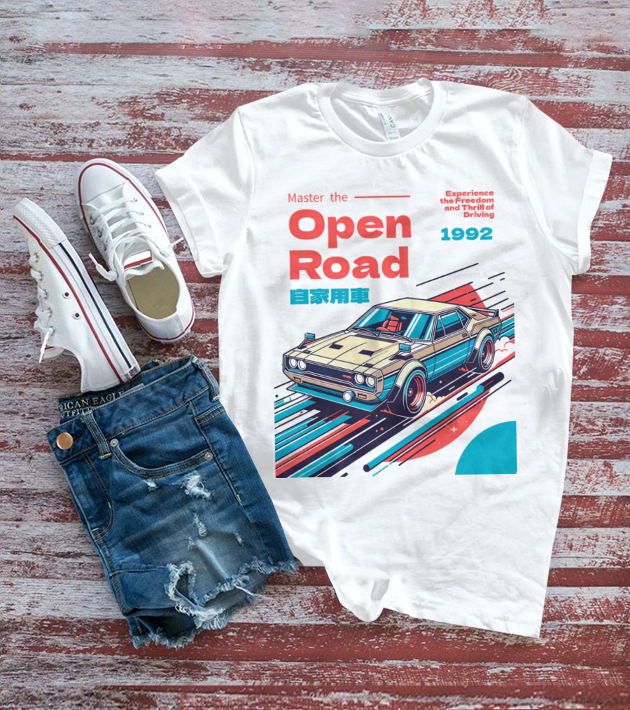 Master The Open Road 1992 Experience The Freedom And Thrill Of Driving Japan Car T-Shirt