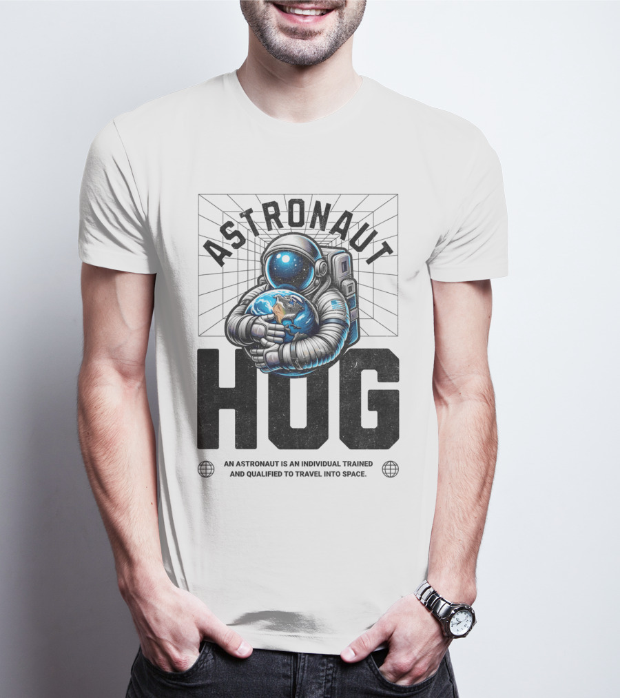 Astronaut Hug Earth Embrace Space Travel Qualification T-Shirt