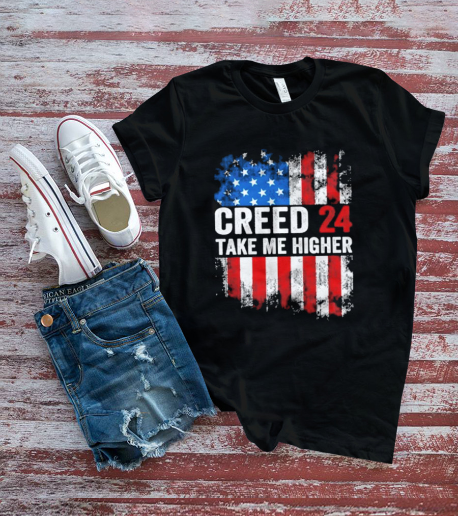 Creed 24 Take Me Higher American Flag T-Shirt