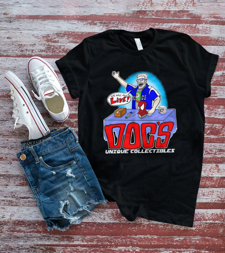 Doc's Unique Collectibles We Are Now Live CS Comic Show Enthusiast T-Shirt