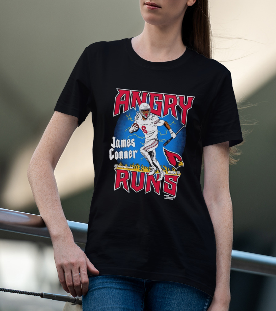 James Conner Angry Runs Arizona Cardinals NFLPA Good Morning Football T-Shirt