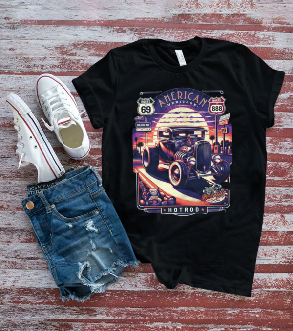 American Heritage Route 69 Hotrod Speedster Gasoline Motel T-Shirt