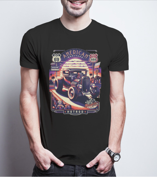 American Heritage Route 69 Hotrod Speedster Gasoline Motel T-Shirt