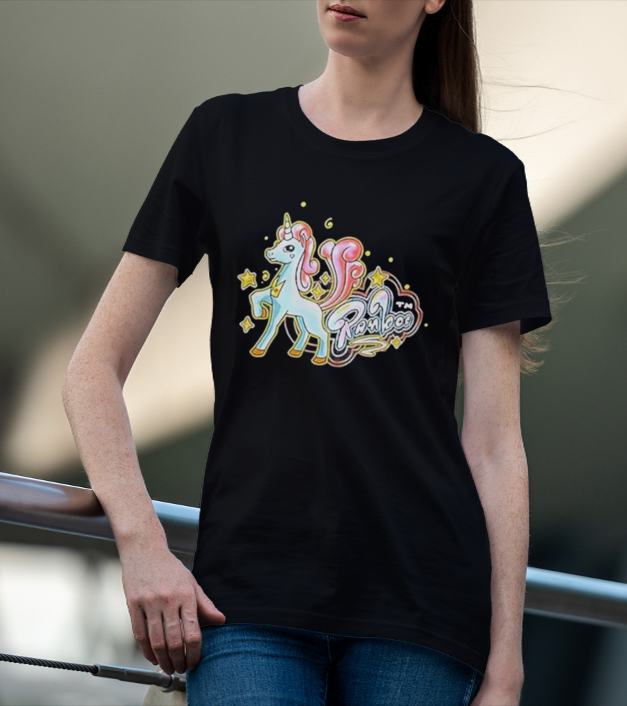 Ranboo TM Unicorn With Stars And Pink Mane T-Shirt