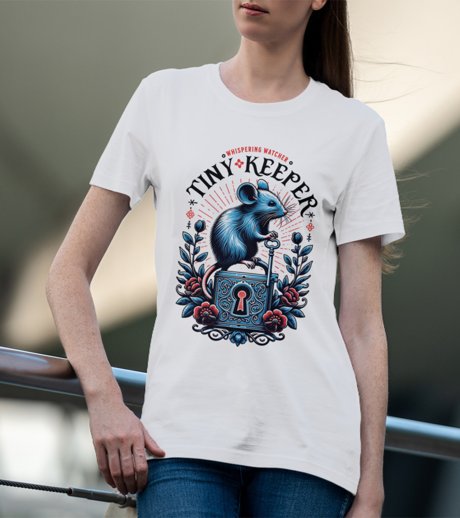 Whispering Watcher Tiny Keeper Mouse Key T-Shirt