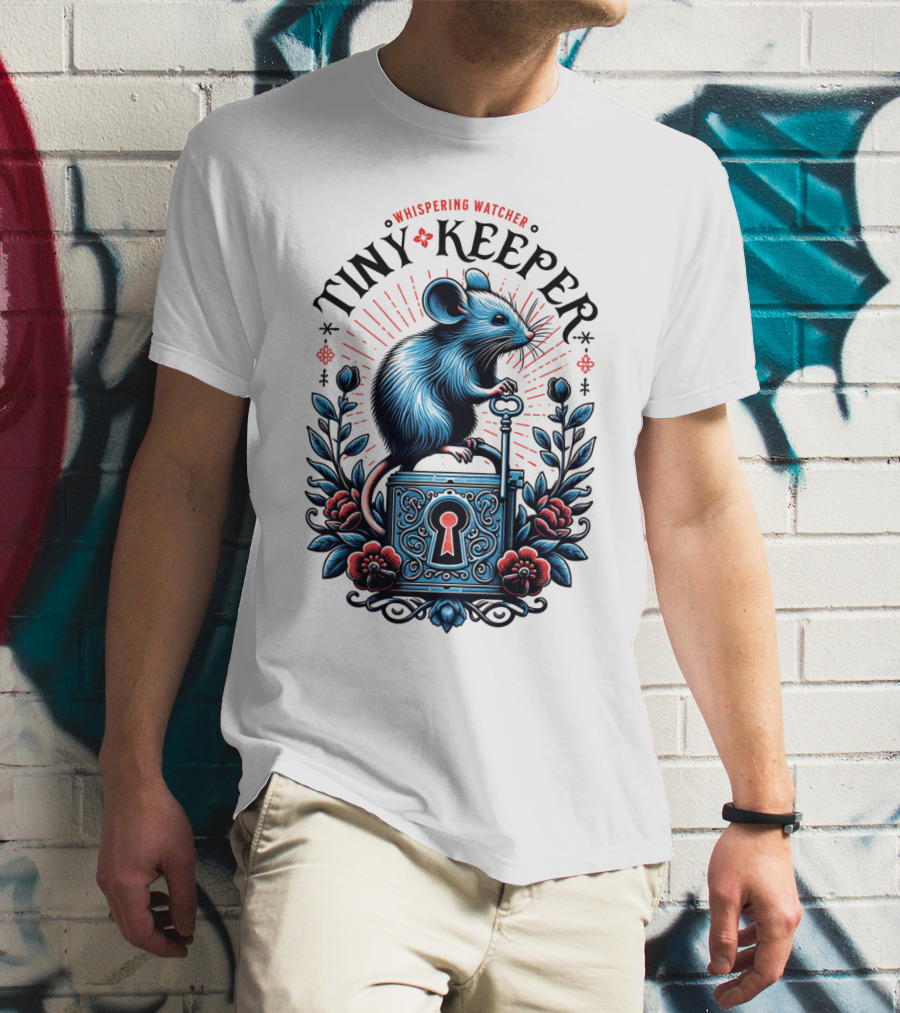 Whispering Watcher Tiny Keeper Mouse Key T-Shirt