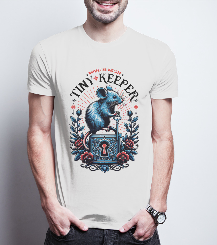Whispering Watcher Tiny Keeper Mouse Key T-Shirt