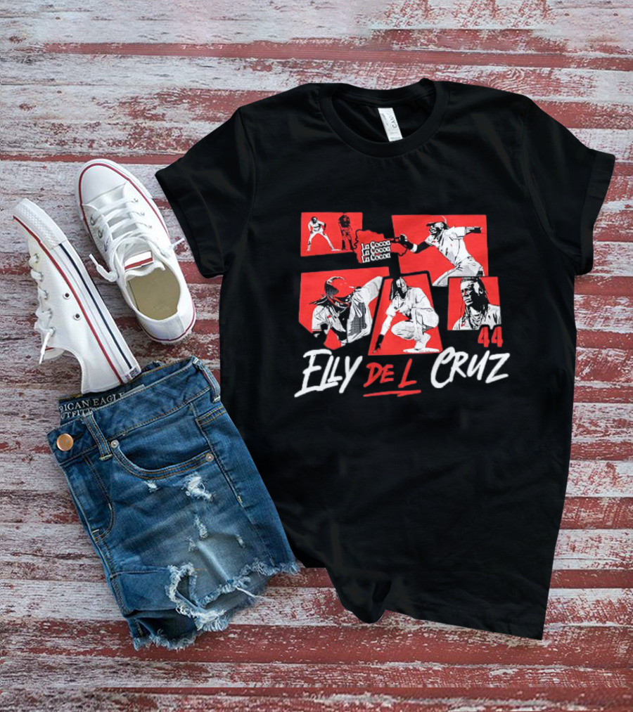 Elly De La Cruz La Cocoa 44 Cincinnati Reds Baseball T-Shirt