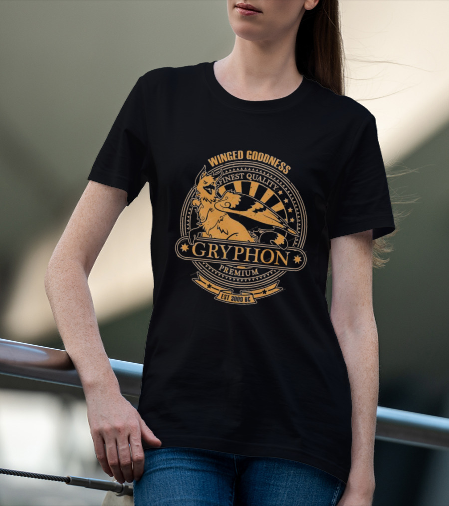 Winged Goodness Gryphon Premium Finest Quality Est 3000 BC T-Shirt