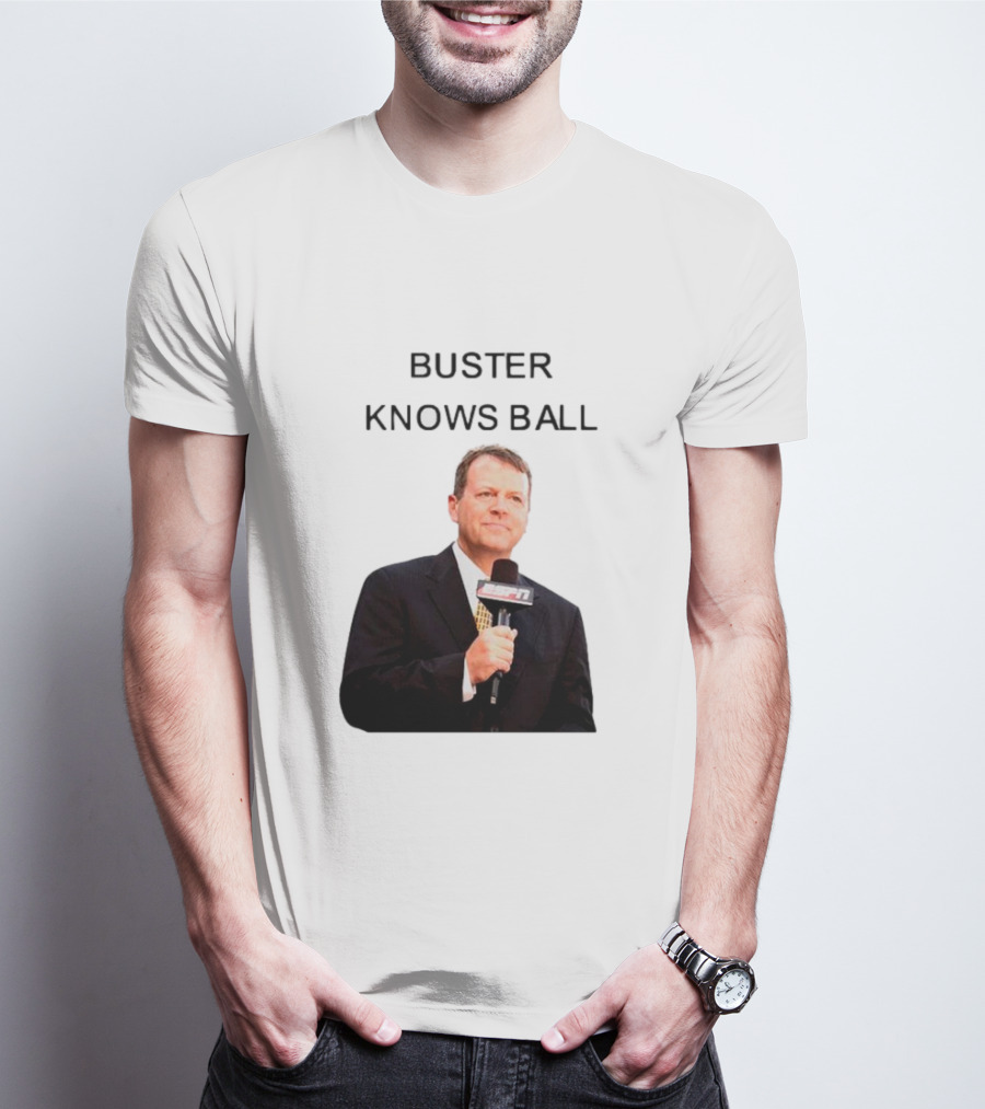 Buster Knows Ball ESPN Microphone Image T-Shirt