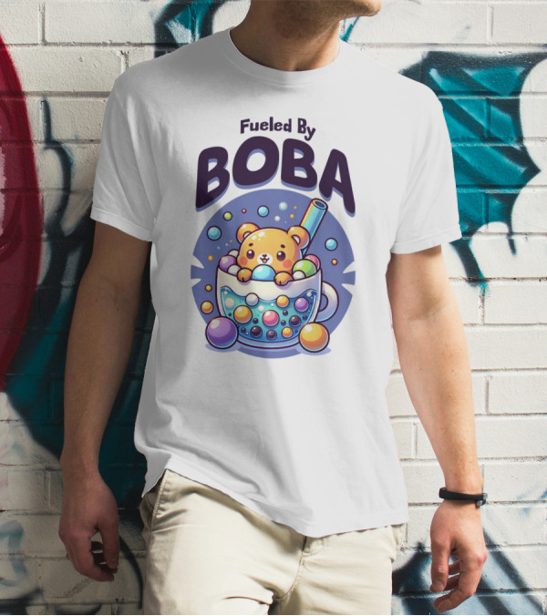 Fueled By Boba Cute Bubble Tea Bear T-Shirt