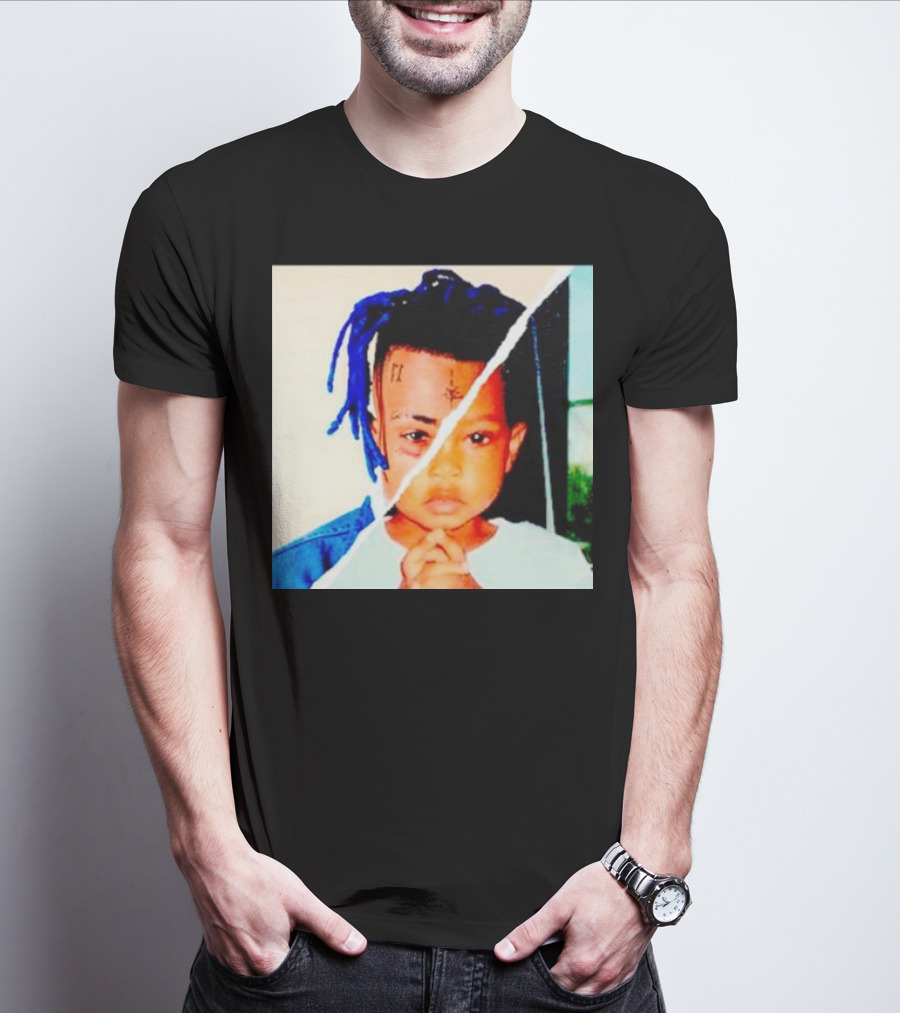 XXXTentacion Rapper Childhood And Adult Portrait Fusion T-Shirt