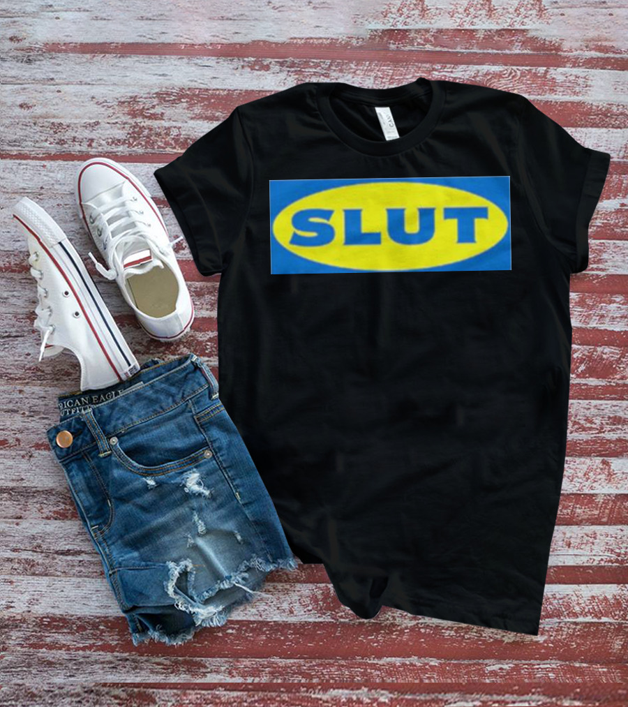 SLUT Parody Of Swedish Iconic Branding T-Shirt