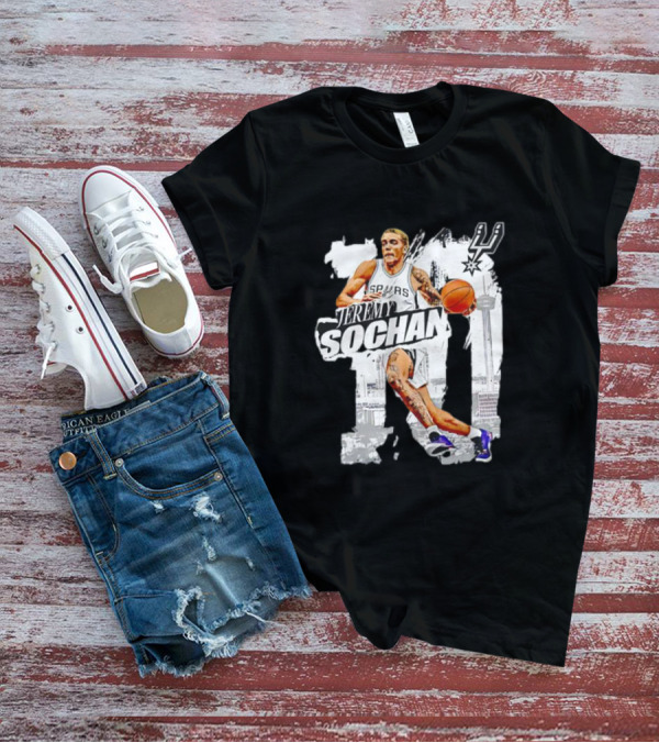 Jeremy Sochan Spurs Basketball San Antonio Skyline T-Shirt