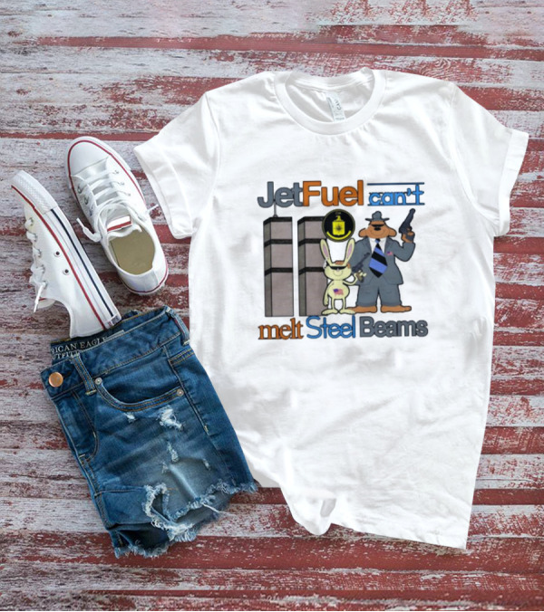 Jetfuel Can't Melt Steel Beams Sam And Max Twin Towers Gun And Rabbit T-Shirt