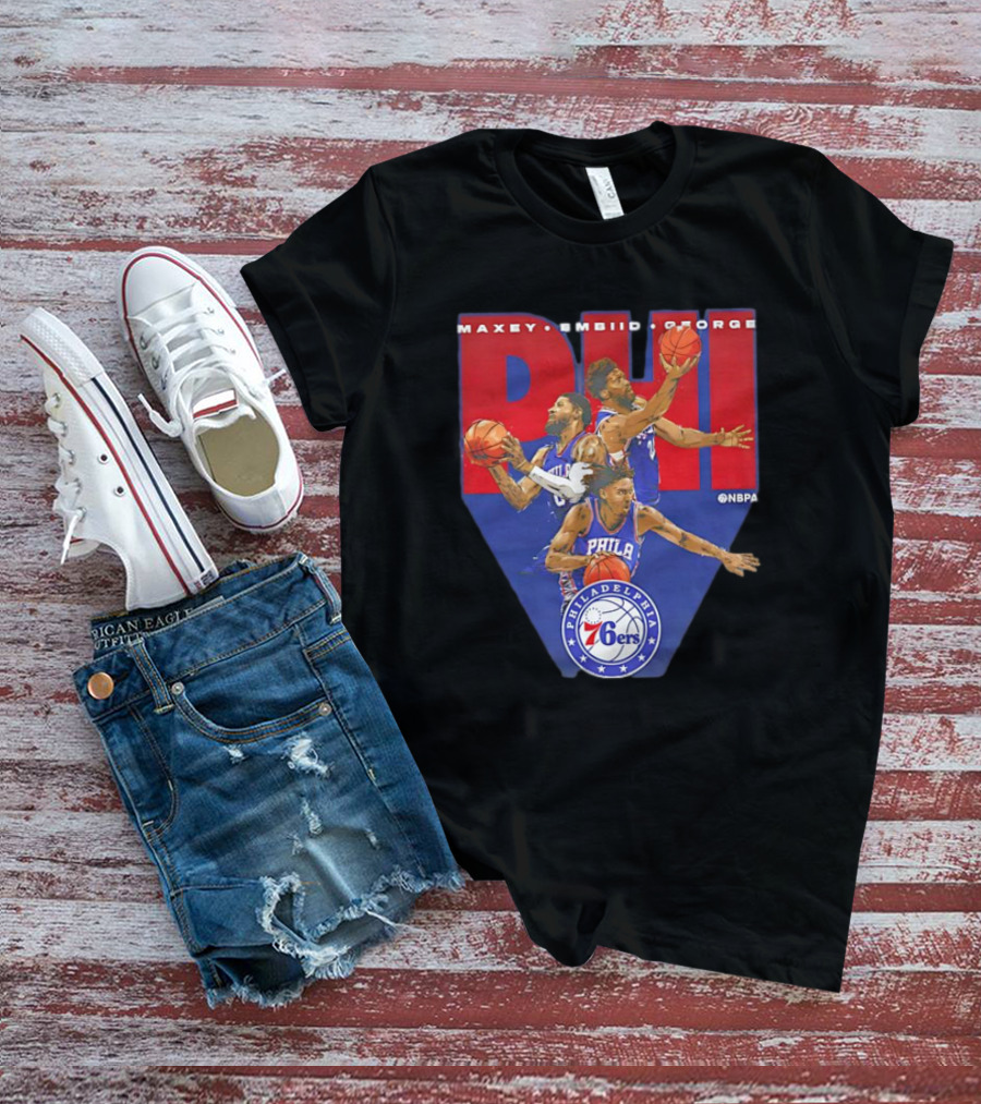 Maxey Embiid George PHI Philadelphia 76ers NBA Players T-Shirt